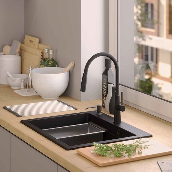 Granite sink KURT 110 WORKSTATION Black