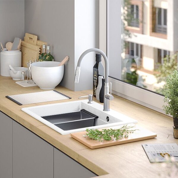 Granite sink KURT 110 WORKSTATION White