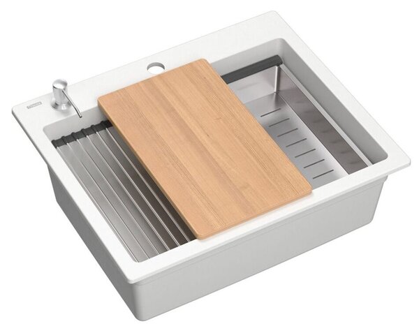 Granite sink KURT 110 WORKSTATION White