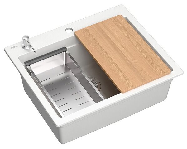 Granite sink KURT 110 WORKSTATION White