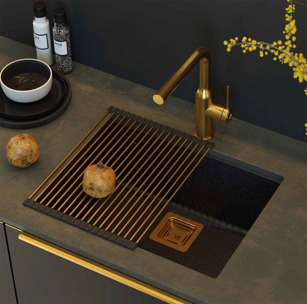 Granite sink DAVID 50 Black Metallic
