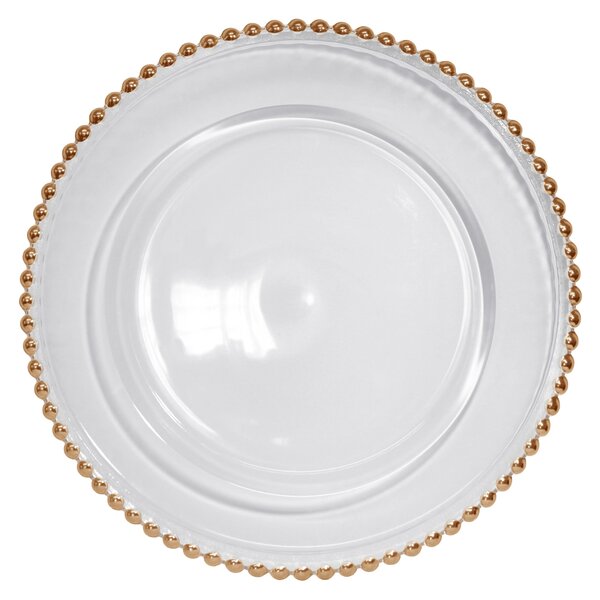 Beaded Charger Plate 33cm Gold