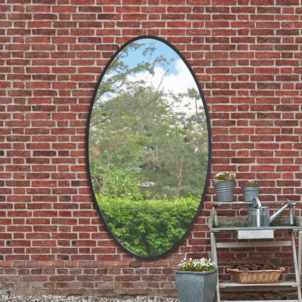 Ovale Oval Indoor Outdoor Wall Mirror Black