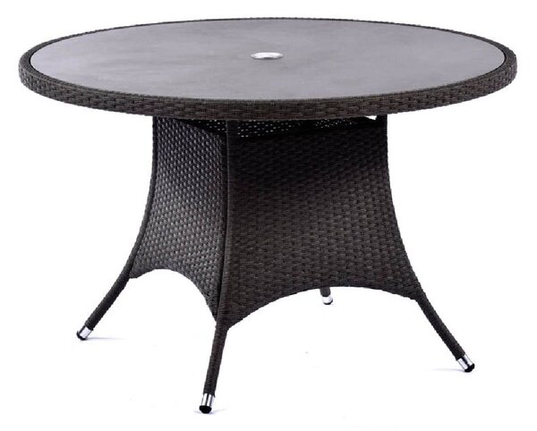 Onyx Rattan Round Dining Table In Ceramic Glass Top