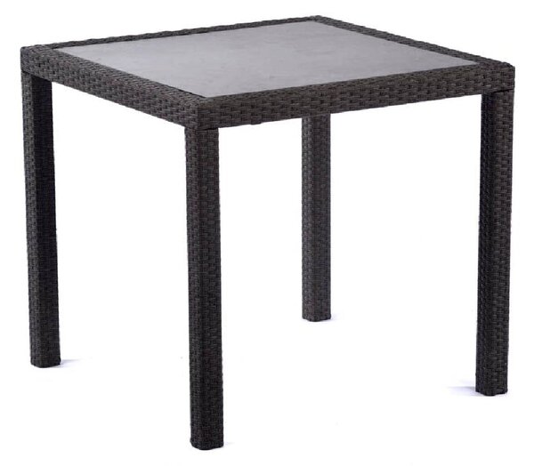 Onyx Rattan Square Dining Table In Ceramic Glass Top