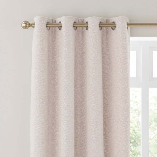 Odetta Cut Velvet Thermal Eyelet Curtains Sandstone