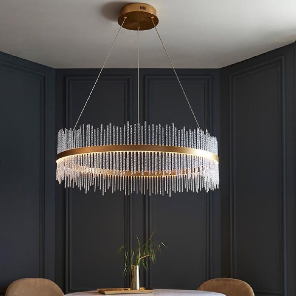 Grimsby Twisted Glass Pendant Ceiling Light In Brushed Gold