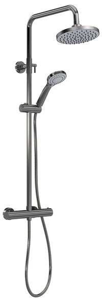 Round Thermostatic Bar Valve and Shower Kit Gun Metal (Grey)