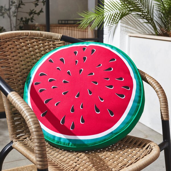 Watermelon Shaped Outdoor Cushion Red/Green/Black