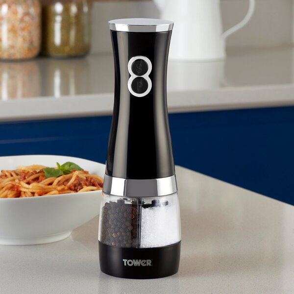Tower Cavaletto Electric Duo Salt & Pepper Mill Set Black