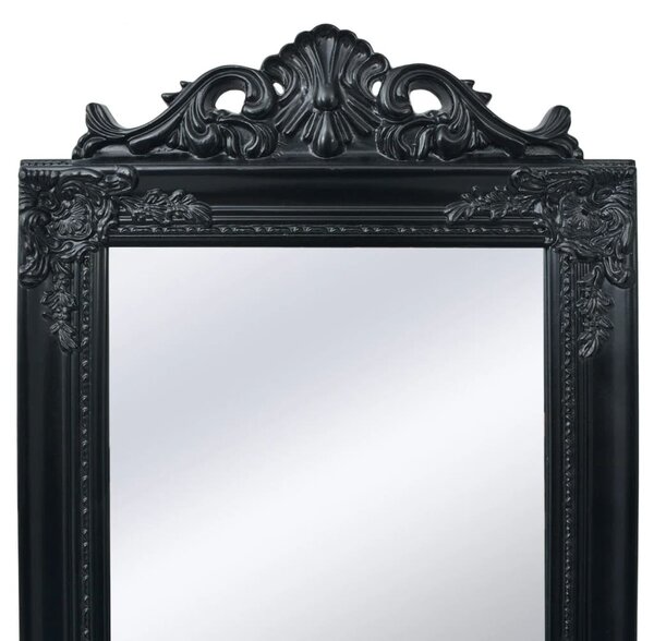 Free-Standing Mirror Baroque Style 160x40 cm Black