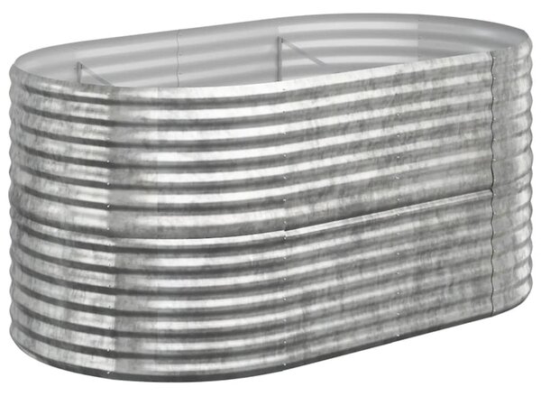 Garden Raised Bed Powder-coated Steel 152x80x68 cm Silver