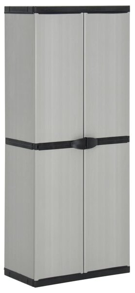 Garden Storage Cabinet with 3 Shelves Grey&Black 68x40x168 cm