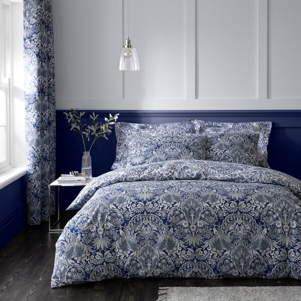 Emelie Navy Duvet Cover & Pillowcase Set Navy (Blue)