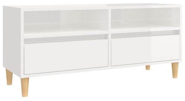 TV Cabinet High Gloss White 100x34.5x44.5 cm Engineered Wood