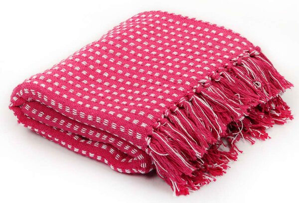 Throw Cotton Squares 125x150 cm Pink