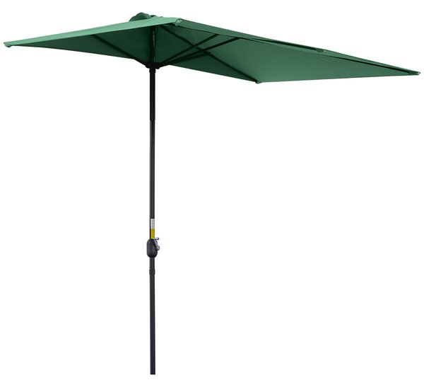 Outsunny Waterproof Semi-Circular Balcony Sunshade: Crank Handle, 2.3m Span, Verdant Green (Base Excluded) Aosom UK