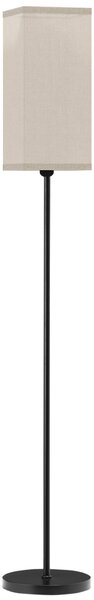 HOMCOM Floor Lamp, Modern Standing Lamp with Linen Shade, Tall Lamps for Living Room, Bedroom, with Foot Switch, Bulb not Included, Black Aosom UK