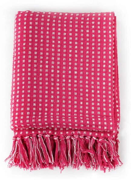 Throw Cotton Squares 125x150 cm Pink