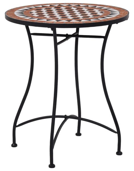 Mosaic Bistro Table Brown 60cm Ceramic