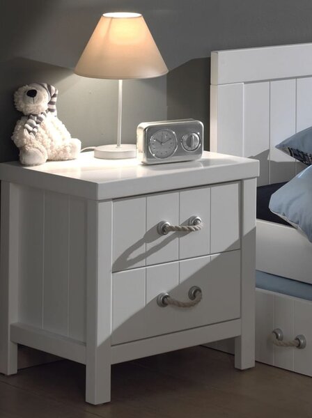 Vipack Nightstand Lewis 2-drawer Wood White