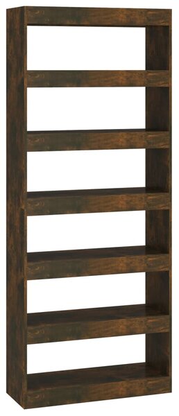 Book Cabinet/Room Divider Smoked Oak 80x30x198 cm Engineered Wood