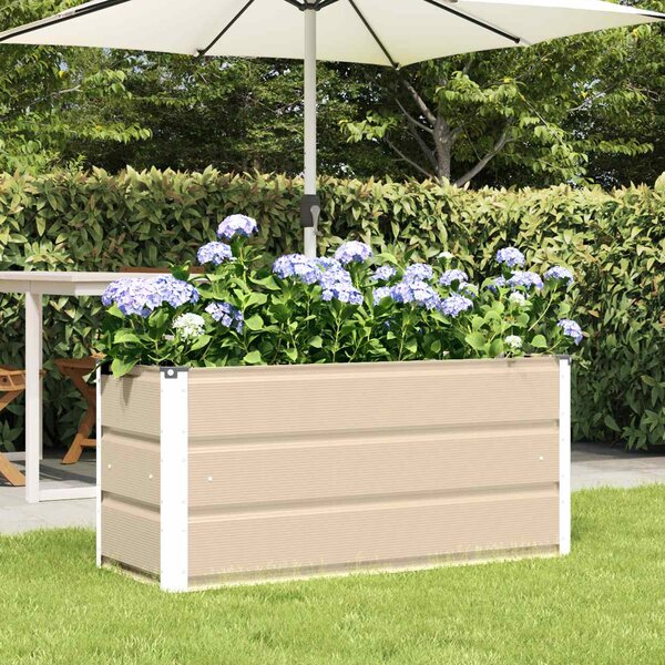 Modenza 100 x 45cm Garden Steel Planter In Ivory