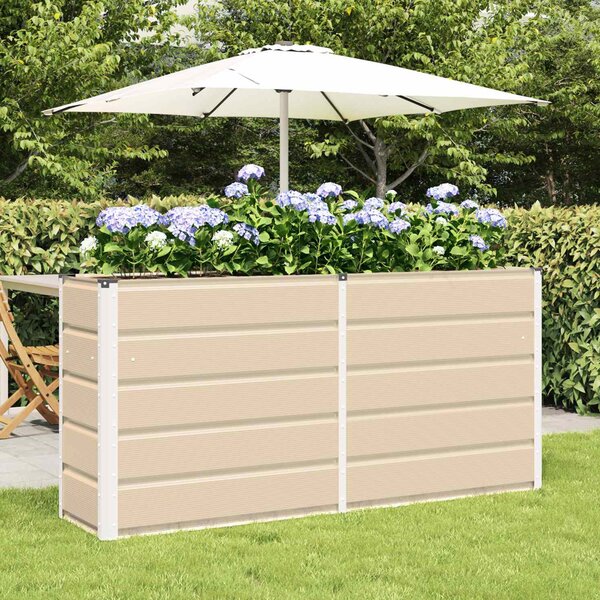 Modenza 160 x 75cm Garden Steel Planter In Ivory