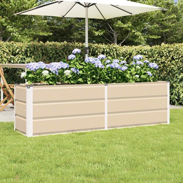 Modenza 160 x 45cm Garden Steel Planter In Ivory