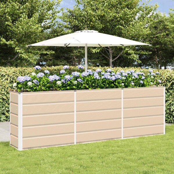 Modenza 240 x 75cm Garden Steel Planter In Ivory