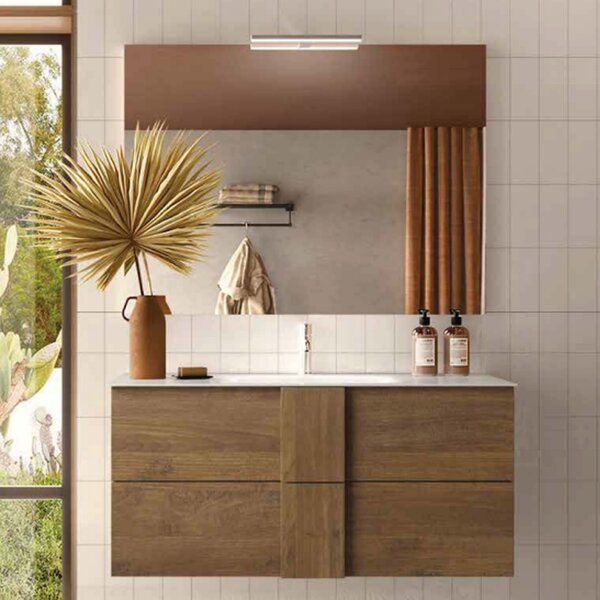 Jining 120cm Wooden Wall Hung Vanity Unit In Mercure