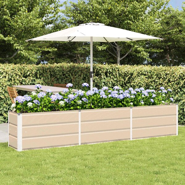 Modenza 240 x 45cm Garden Steel Planter In Ivory