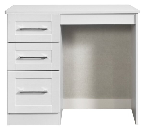 Bellamy White Contemporary 3 Drawer Compact Dressing Table for Bedroom | Roseland Furniture