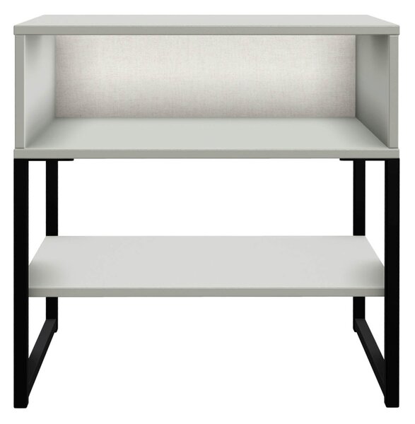 Hudson Open Drawer Bedside Table in Grey White Black or Olive for Contemporary Bedroom | Roseland Furniture