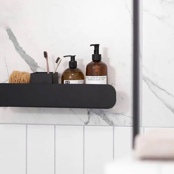 Bathroom shelf SF01 45cm black matt