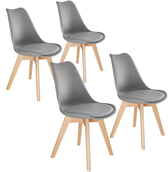 Tectake 403815 egg dining chairs frederikke | set of 4 - grey