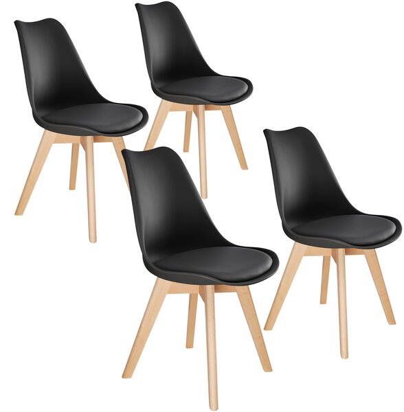 Tectake 403814 egg dining chairs frederikke | set of 4 - black
