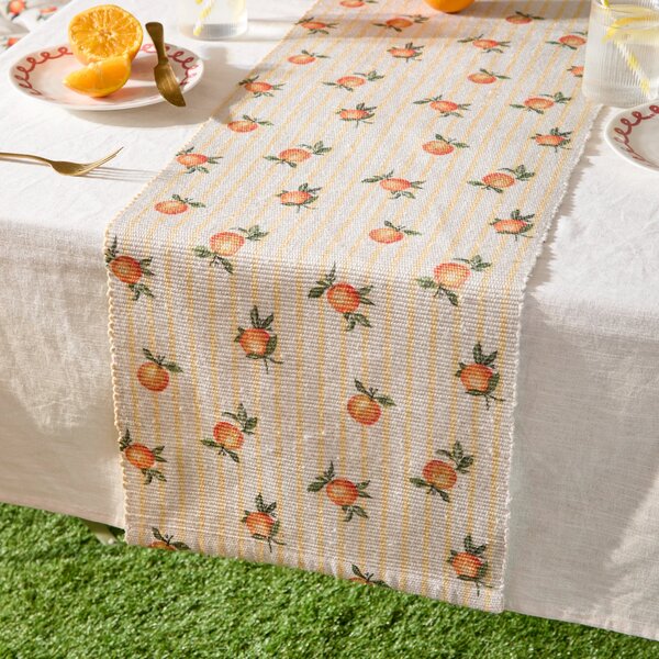Furn Fruits Oranges 35cm x 180cm Outdoor Runner Yellow
