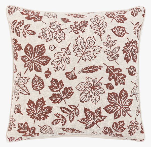 Autumnal Chenille Leaf Cushion in Cream