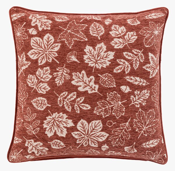 Autumnal Chenille Leaf Cushion in Rust
