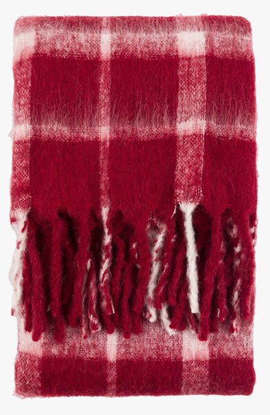 Timeless Tidings Check Mohair Throw in Red