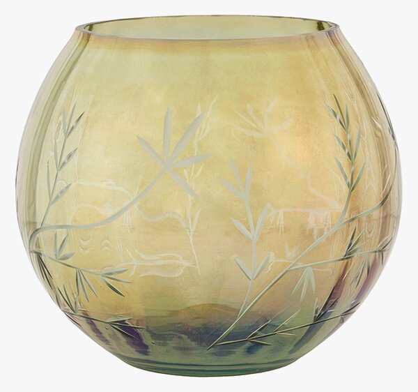 Wildflower Etched Iridescent Tealight Holder, Large