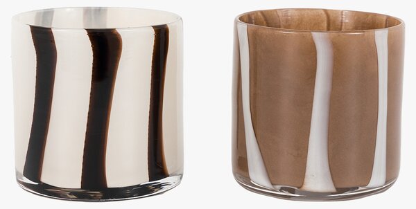Arla Tealight Holder in White and Grey
