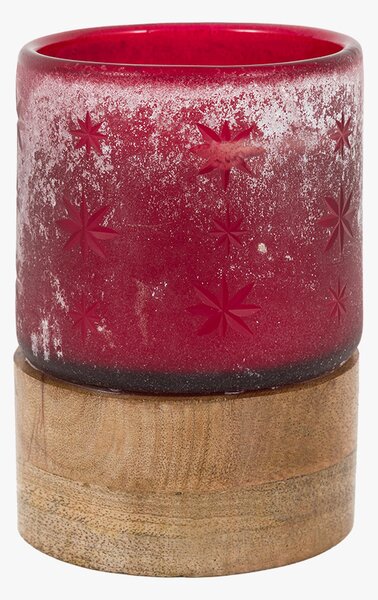 Merry Glass Candle Jar in Red