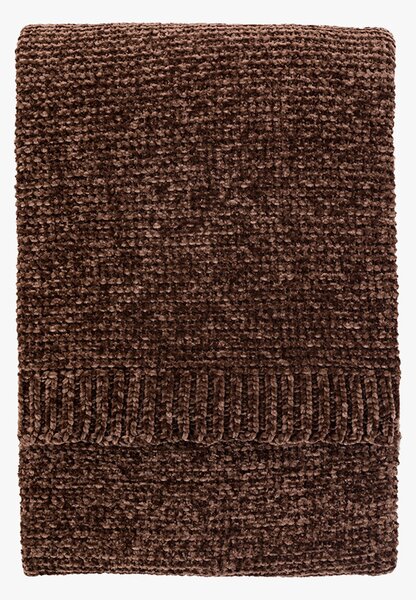 Verity Chunky Chenille Throw in Chocolate