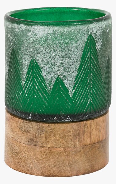 Merry Glass Candle Jar in Green