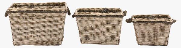 Briar Woven Log Basket in Natural, Set of 2