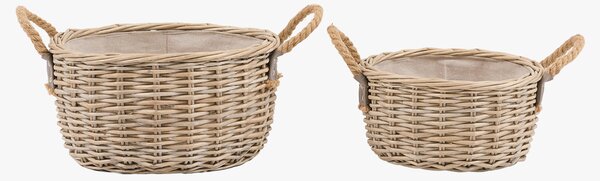 Vienna Round Basket in Natural, Set of 2
