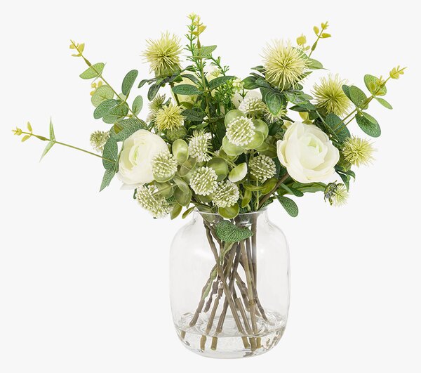 Faux Rose Eucalyptus Arrangement in Vase