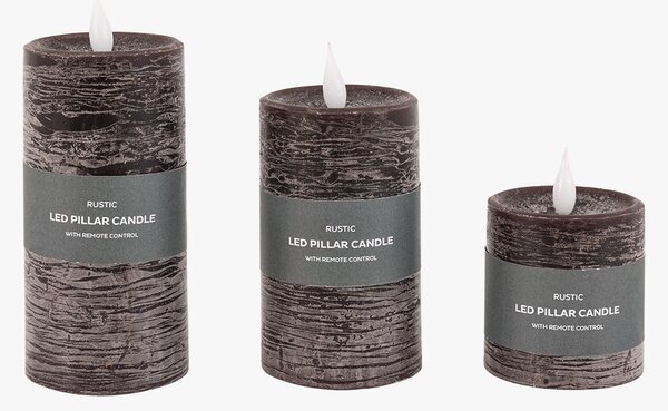 Homespun LED 1 Wick Candle in Mocha, Set of 3